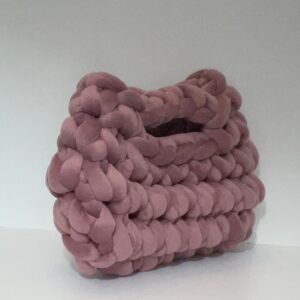 Zebra Island handwoven mauve clutch